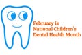 February is National Childrens Dental Health Month. Template for background, banner, card, poster with text inscription