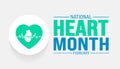 February is National Heart Month background template. Holiday concept. background, banner Royalty Free Stock Photo