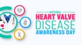 February is National Heart Valve Disease Awareness Day background template. Holiday concept.