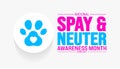 February is National Spay Neuter Month background template. Holiday concept. background