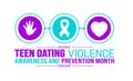 February is National Teen Dating Violence Awareness and Prevention Month background template.