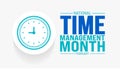 february National Time Management Month background template. Holiday concept. background
