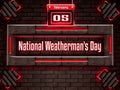 05 February, National Weatherman's Day, Neon Text Effect on bricks Background Royalty Free Stock Photo