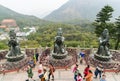 Female Statues at Po Lin Monastery Royalty Free Stock Photo