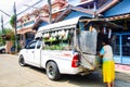 February 1, 2021, Nonthaburi, Thailand, A young woman selecting items in a food truck