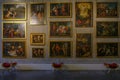 February 2020 Parma, Italy: National gallery/Galleria nazionale in Palace/Palazzo Pilotta. Wall with paintings.