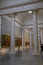 February 2021 Parma, Italy: National gallery, Galleria Nazionale in Palace, Palazzo Pilotta. White and gray walls in lights and sh