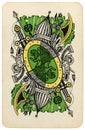 26 February 2020 - playing cards back old grunge russian and soviet style playing card