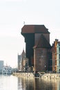 February 14, 2020. Poland, Gdansk. View of old town Gdansk Gda sk , Poland Polska with merchants` house, Mariacka Gate, and famou Royalty Free Stock Photo