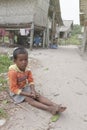 24 February 2013,Ranong,Thailand:a children in a Moken fishing village on Phayam island, Ranong, Thailand