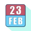 february 23rd. Day 23 of month,Simple calendar icon on white background. Planning. Time management. Set of calendar icons for web