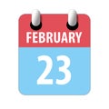 february 23rd. Day 23 of month,Simple calendar icon on white background. Planning. Time management. Set of calendar icons for web