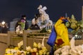 February 25, 2018, RUSSIA, MOSCOW. Memorial to Boris Nemtsov in the center of Moscow, Bolshoy Moskovretsky Bridge, Russia.