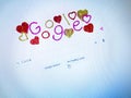 The screen with a Valentine Day style animated home page of the Google search engine