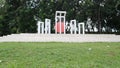 On 1 February 1952, the Shaheed Minar commemorates 21 February Carmichael College Rangpur Royalty Free Stock Photo