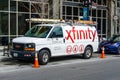 February 28, 2019 Sunnyvale / CA / USA - Comcast Cable / Xfinity service parked on the side of a street. Comcast is the largest