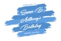 february 15 - Susan B Anthony\'s birthday - United States, hand lettering inscription text to winter holiday design,