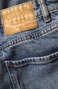 February 16, 2023, Tbilisi, Georgia: Closeup view of blue jeans from Zara retail clothing chain.