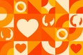 February is Teen Dating Violence Awareness Month. Seamless geometric pattern. Template for background, banner, card