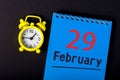 February 29th. Calendar for February 29 on workplace. Leap year, intercalary day, bissextile