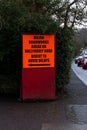 February 12th, 2018, Cork, Ireland - warning sign in Ballyvolane Royalty Free Stock Photo