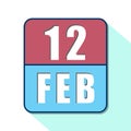 february 12th. Day 12 of month,Simple calendar icon on white background. Planning. Time management. Set of calendar icons for web