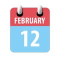 february 12th. Day 12 of month,Simple calendar icon on white background. Planning. Time management. Set of calendar icons for web