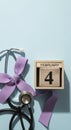 February 4th purple ribbon stethoscope Royalty Free Stock Photo