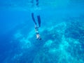 2 February 2019-Thailand::diver is snorkeling at Similan island