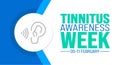February is Tinnitus Awareness Week background template. Holiday concept. background, banner, Royalty Free Stock Photo
