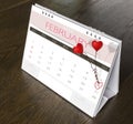 February valentine Calendar 2015 Royalty Free Stock Photo