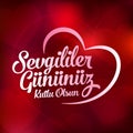 14 February Valentine`s Day Celebration Turkish - 14 Subat Sevgililer Gununuz Kutlu Olsun wishes, billboard, social media card d