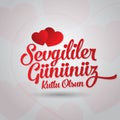 14 February Valentine`s Day Celebration Turkish - 14 Subat Sevgililer Gununuz Kutlu Olsun wishes, billboard, social media card d