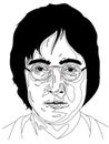 February 28, 2019. Vector stock illustration of John Lennon in glasses