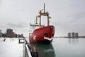February 28 2019 Windsor Ontario Transportation Docking Canadian Naval Coast Guard Ship Royalty Free Stock Photo