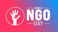 February is World Non governmental Organization Day or world NGO day background template.