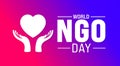 February is World Non governmental Organization Day or world NGO day background template.