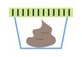 Fecal analysis icon vector. Human poop in a plastic container for medical