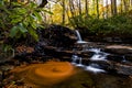 Fechter Run Falls - Waterfall & Autumn Colors - Ohiopyle State Park, New York Royalty Free Stock Photo