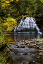 Fechter Run Falls - Waterfall & Autumn Colors - Ohiopyle State Park, New York Royalty Free Stock Photo