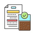 fecund soil certification color icon vector illustration Royalty Free Stock Photo