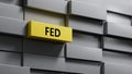fed concept on metal blocks.close up of metal blocks Royalty Free Stock Photo