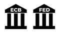 FED and ECB. European central bank and Federal reserve bank