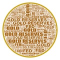 FED Gold Reserves Text Abstract Background Illustration Header