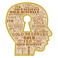 FED Gold Reserves Text Abstract Background Illustration Header