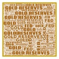 FED Gold Reserves Text Abstract Background Illustration Header