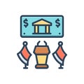Color illustration icon for Fed, government and economy