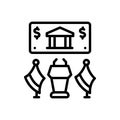 Black line icon for Fed, government and flag Royalty Free Stock Photo