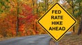 Fed Rate Hike Ahead Warning Sign Royalty Free Stock Photo