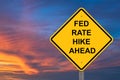 Fed Rate Hike Ahead Warning Sign Royalty Free Stock Photo